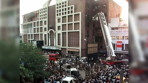 The melee around Uphaar Cinema. (Photo : Reuters)