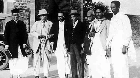 Dr Ambedkar with others during the signing of the Poona Pact. (Photo Courtesy: Wikimedia Commons)
