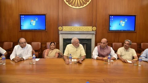 Prime Minister Narendra Modi chairs the CCS meeting on the situation on the LoC, in New Delhi on 29 September, 2016. (Photo: IANS)