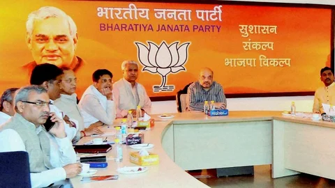 BJP National President Amit Shah at a review meeting for the party’s National Executive Meet to be held in Kozhikode, in New Delhi, 20 September, 2016. (Photo: PTI)