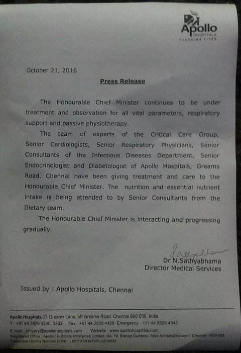 Apollo Hospital’s press release. (Photo Courtesy: Twitter/<a href="https://twitter.com/DharaniT">@DharaniT</a>)