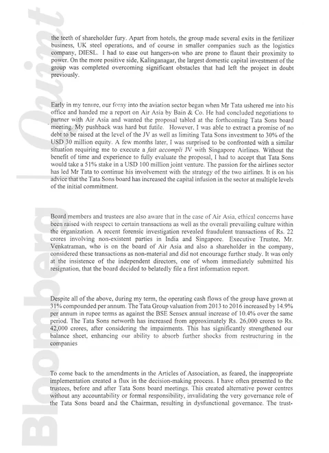 A Full Reproduction Of Cyrus Mistry’s October 25 Letter To The Tata Sons Board