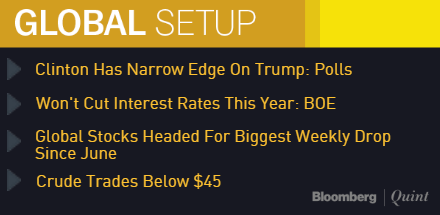 Friday Morning Briefing: Asia Extends Fall On U.S. Election Angst, Oil Below $45