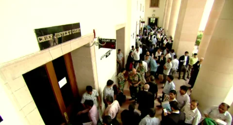 Lawyers outside the Chief Justice of India’s court in New Delhi, India. (Source: Supreme Court of India Website)