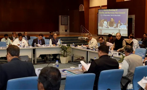 The sixth GST Council meeting in New Delhi on Sunday, December 11, 2016 that ended in deadlock. (Photograph: Kamal Singh/PTI)