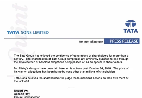 Tata Chemicals Shares Mistry’s Representation With Shareholders Ahead Of EGM