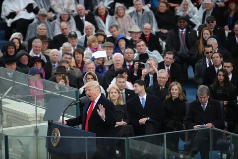 U.S. President Donald Trump speaks during the 58th presidential inauguration in Washington, D.C., U.S., on January 20, 2017. (Photographer: Andrew Harrer/Bloomberg)