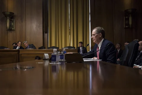 Robert Lighthizer, U.S. trade representative nominee for President Donald Trump, testifies during a Senate Finance Committee confirmation hearing in Washington, D.C., on March 14, 2017. (Photographer: Zach Gibson/Bloomberg)