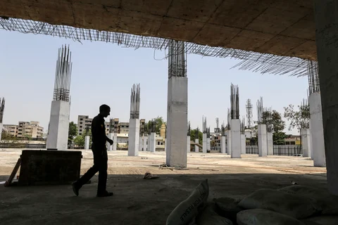 Under construction Vishvaraj wholesale market. (Photographer: Dhiraj Singh/Bloomberg)