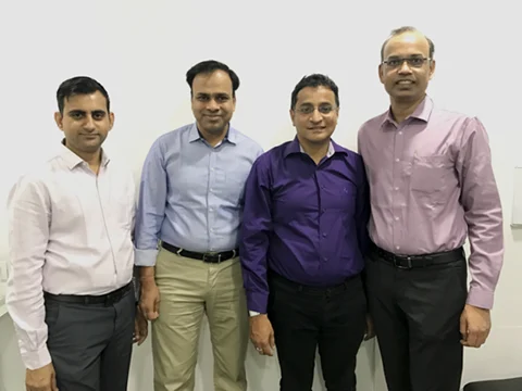 Left to Right: Akshay Mehrotra (CEO), Ashish Goyal (CFO), Vivek Jain (CTO), Vimal Saboo (CBO), Early Salary 