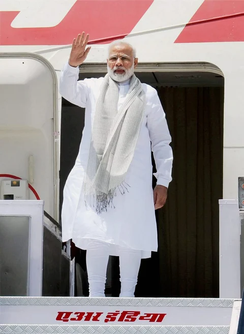Prime Minister Narendra Modi departs for Astana to attend the Shanghai Cooperation Organisation Summit, in New Delhi on Thursday. (Photo: PTI)