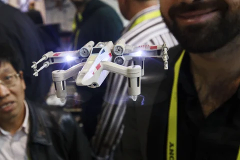 The Star Wars T-65 X-Wing high performance drone produced by Propel is demonstrated during the 2017 Consumer Electronics Show (CES) in Las Vegas, Nevada, U.S. (Photographer: Patrick T. Fallon/Bloomberg)
