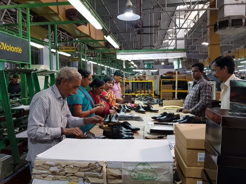 A shoe-making unit in Unnao, some 30 kilometres east of Kanpur. (Source: BloombergQuint)