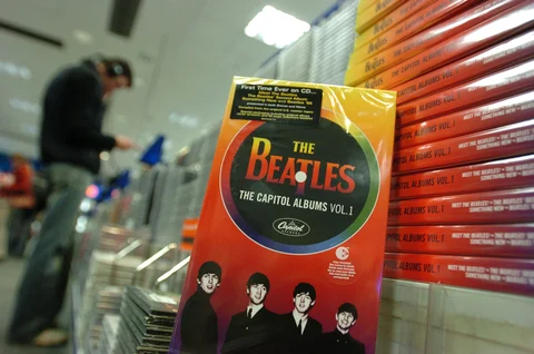 A Beatles box set released by EMI Records. (Photographer: Adam Berry/Bloomberg News)