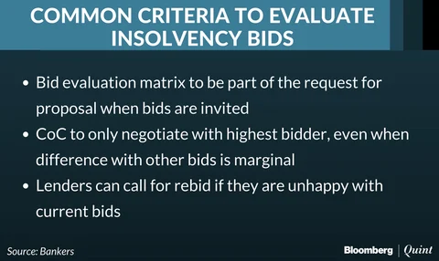 Lenders Agree On Common Criteria To Assess Insolvency Bids