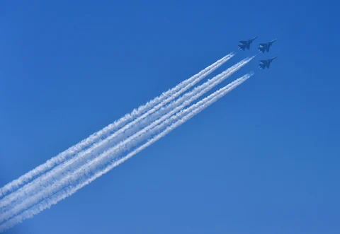 IAFs Su-30MKI planes fly-past during 69th Republic Day Parade at Rajpath in New Delhi. (Image: PTI)
