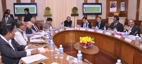 Finance Minister Arun Jaitley addresses the Board of Directors of NABARD at the Ministry of Finance, in New Delhi on March 6, 2017. (Photograph: NABARD)