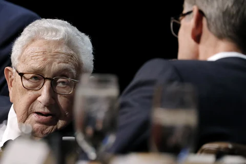 Henry Kissinger, former U.S. secretary of state, speaks during an Economic Club of New York event in New York, U.S., on Dec. 5, 2017. (Photographer: Peter Foley/Bloomberg)