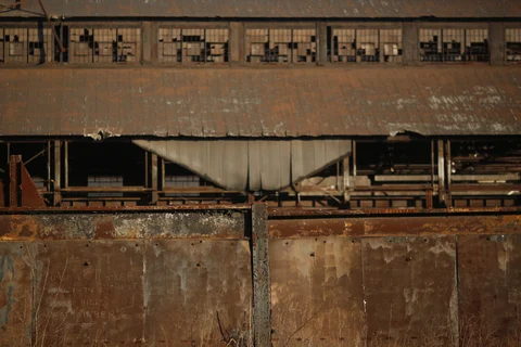 Remnants from the former Bethlehem Steel Corp. plant stand Johnstown, Pennsylvania, U.S. (Photographer: Luke Sharrett/Bloomberg)