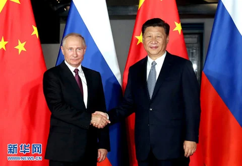 Chinese President Xi Jinping meets President Vladimir Putin of Russia in Xiamen on September 3, 2017. (Photograph: Ministry of Foreign Affairs, the People’s Republic of China)