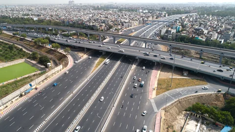 Aerial shots of Delhi-Meerut Expressway