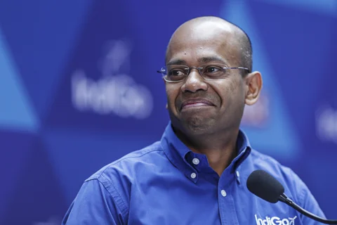 Aditya Ghosh attends IndiGo’s listing ceremony at the NSE on Nov. 10, 2015. (Photographer: Dhiraj Singh/Bloomberg)