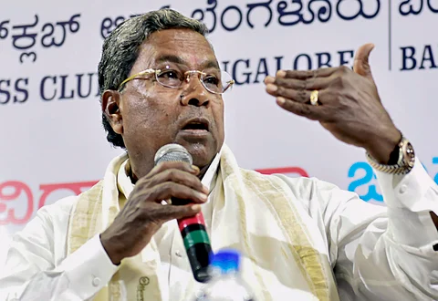 Karnataka Chief Minister Siddaramaiah during ‘Meet the Press’ programme at the Press Club in Bengaluru. (Source: PTI)