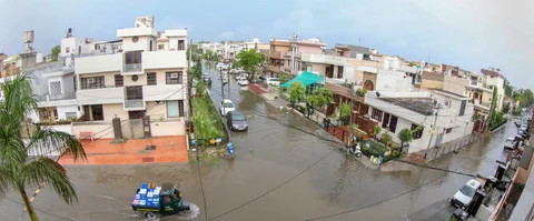 Water-logged streets after rains in Ambala city. (Source: PTI)