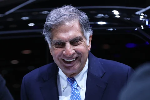 Ratan Tata reacts on the first day of the 87th Geneva International Motor Show in Geneva, Switzerland, on March 7, 2017. (Photographer: Chris Ratcliffe/Bloomberg)