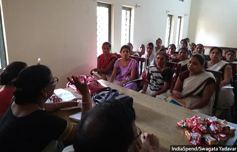ASHA workers at a training session on non-communicable diseases in Farrukhabad.