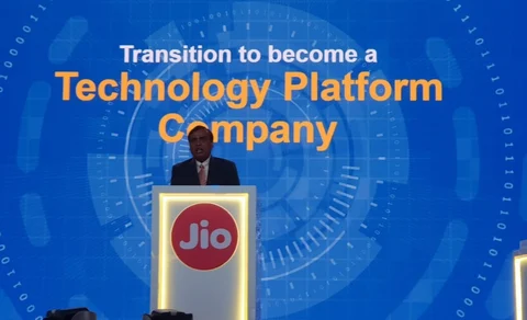 Mukesh Ambani, Chairman, Reliance Industries, at the company’s AGM, on July 5, 2018. (Photograph: Sajeet Manghat/BloombergQuint)