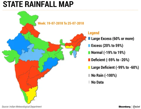 India Monsoon: Nationwide Monsoon Deficiency Falls But Key States Remain Dry