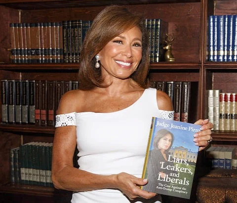 Jeanine Pirro with her new book ‘Liars, Leakers, and Liberals’. (Photograph: <a href="https://twitter.com/JudgeJeanine">@<b>JudgeJeanine</b></a>/Twitter)