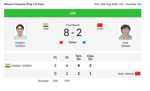 Day 2, Asian Games: Vinesh Phogat Bags Gold, Lakshay Wins Silver