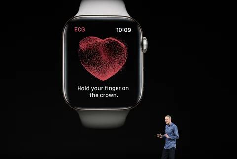 Jeff Williams, chief operating officer of Apple Inc., speaks during the event (Photographer: David Paul Morris/Bloomberg) 