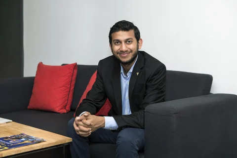 Ritesh Agarwal, founder and chief executive officer of Oravel Stays Ltd., doing business as Oyo Rooms. (Photographer: Samyukta Lakshmi/Bloomberg)