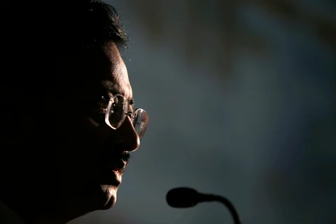 Ramalinga Raju, then-chairman of Satyam Computer Services, speaks to the media at the National Stock Exchange in Mumbai, India, on Jan. 22, 2008. (Photographer: Adeel Halim/Bloomberg)