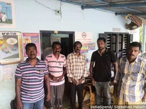 The staff at the Kainakary office that helped restore power in low-lying Kuttanad. 