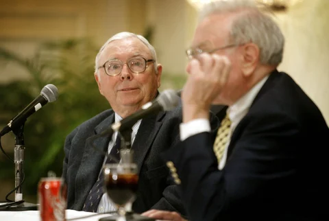 Charlie Munger and Warren Buffett, in Omaha. (Photographer: Eric Francis/ Bloomberg News)