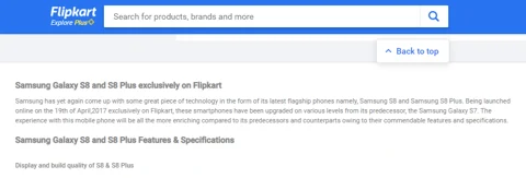 An image of the Flipkart website showcasing an exclusive Samsung phone offer.