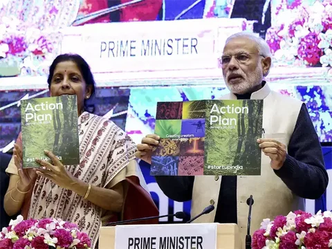 PM Modi while launching the Startup India Action Plan in 2016. (Source: PTI)