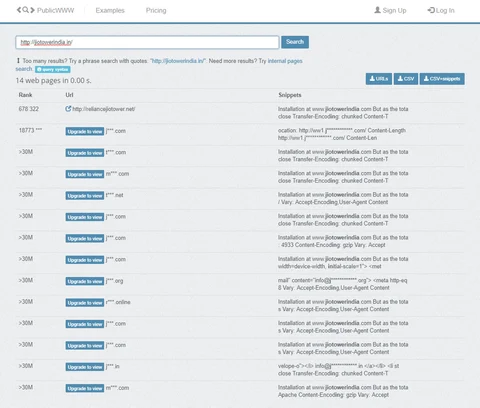 (Photo: <b>The Quint</b>)”/><figcaption>PublicWWW analysis of JioTowerInstallation.in showed that multiple other copies of the website exist online.</figcaption></figure><h4>‘WhatsApp only’</h4><p>Following acquisition of information about a potential victim, they call him/her and ask them to provide documents for verification.</p><p>A tactful ‘customer care agent’ urges the potential client to submit certain documents via WhatsApp. All other queries fall on deaf ears.</p><p><strong>The Quint</strong> reached out to an agent from one such hoax website and we were asked to provide a copy of the land agreement, PAN card, Aadhaar card and a location of the plot via WhatsApp.</p><blockquote class=