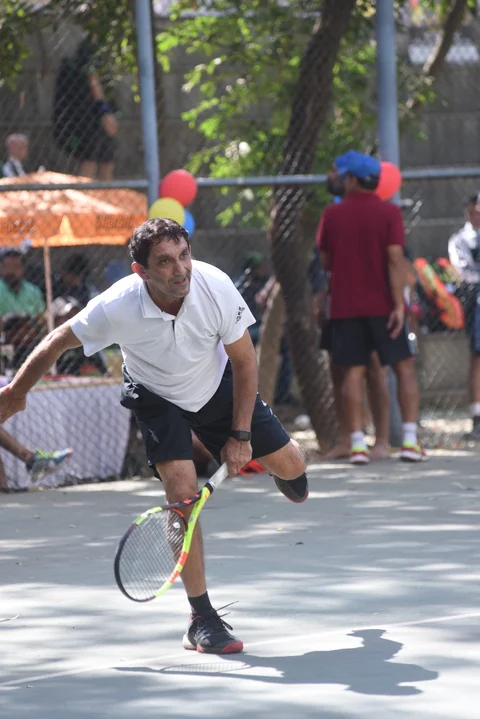 Mayur Vasant, coach and internationally ranked tennis player at a match. (Image courtesy: Mayur Vasant). 