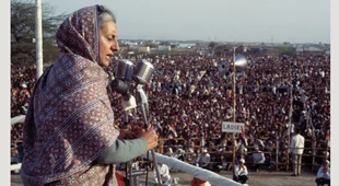Former Prime Minister Indira Gandhi campaigning. (Photograph: Indian National Congress)