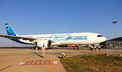 An Airbus A330 on display at the 2019 Aero Show in Bengaluru. (Source: BloombergQuint)