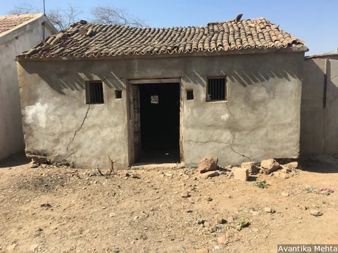 An abandoned house in Sayana village in Kutch district of northern Gujarat. After a record heatwave and three successive years of drought residents, earlier engaged in agriculture and animal husbandry, have abandoned their homes to move to cities in search of work and sustenance.