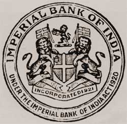 Stamp of Imperial Bank of India. (Photograph: SBI website)