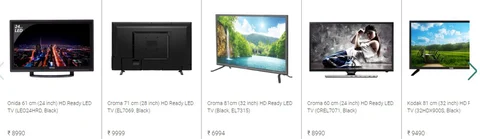 Croma branded televisions sell on the Croma website alongside other brands. (Image: Screengrab from Croma website)