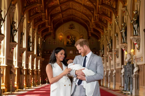 Prince Harry and Meghan, Duchess of Sussex with their son. (Source: AP Via PTI) 