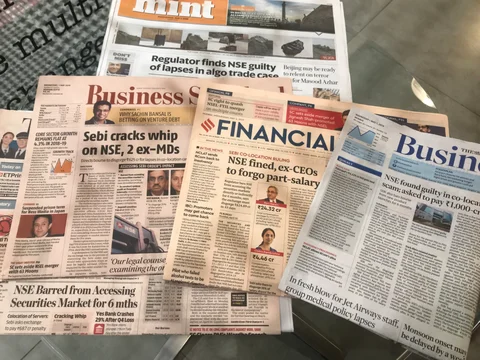 Business newspapers on May 1, 2019. (Photograph: BloombergQuint)